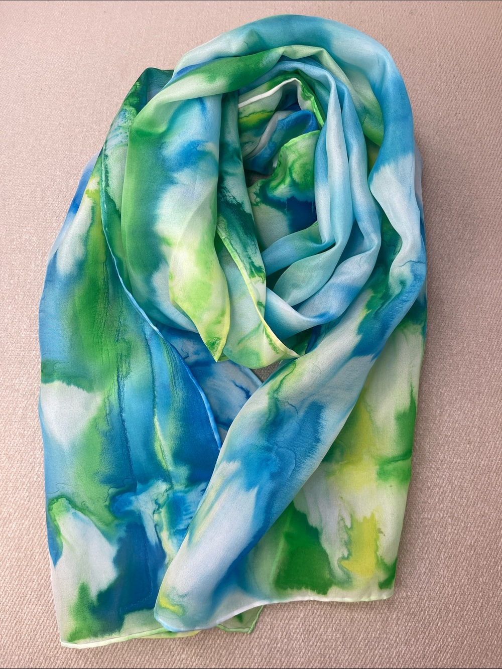 S29. Pretty 100% Silk SCARF | 14" x 72"